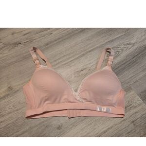 Momma's Shop Padded Nursing Bra M Pink White Lace Women's